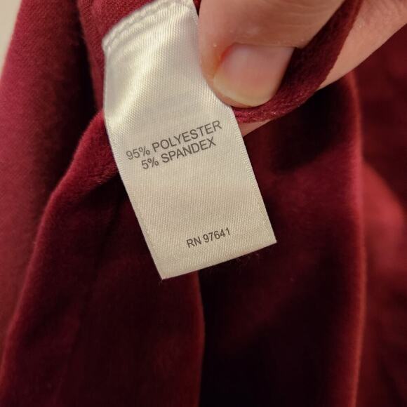 Pure Jill Velvety V-Neck Burgundy Top Size Medium Petite‎ - Picture 9 of 10